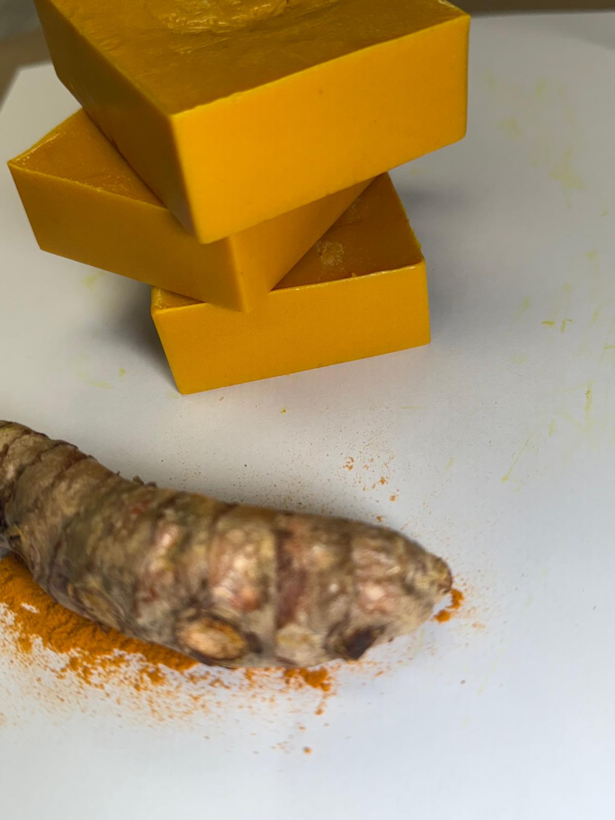 Tumeric, lemon peel and kojic acid soap